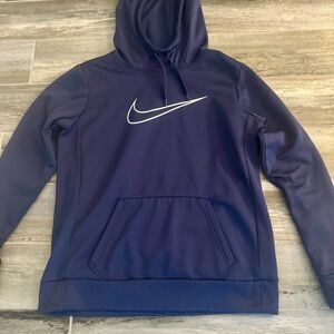 Nike Dark Blue Just Do It Pullover Dri-Fit Hood with front Pocket Size M Unisex